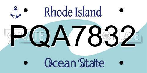 PQA7832 Rhode Island License Plate
