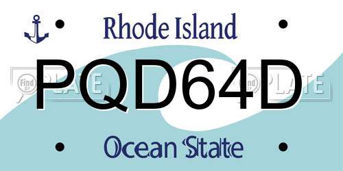 PQD64D Rhode Island License Plate