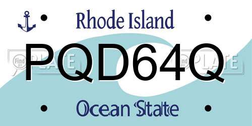 PQD64Q Rhode Island License Plate