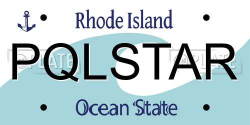 PQLSTAR Rhode Island License Plate