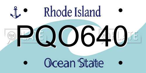 PQO640 Rhode Island License Plate