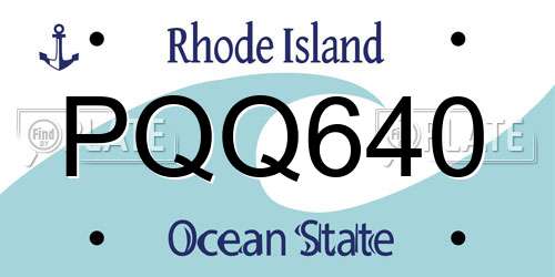 PQQ640 Rhode Island License Plate