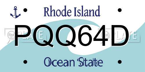 PQQ64D Rhode Island License Plate