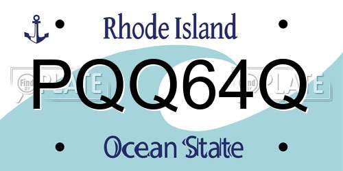 PQQ64Q Rhode Island License Plate