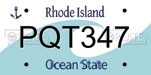 PQT347 Rhode Island License Plate