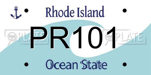 PR101 Rhode Island License Plate