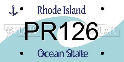 PR126 Rhode Island License Plate