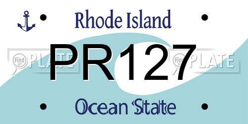 PR127 Rhode Island License Plate
