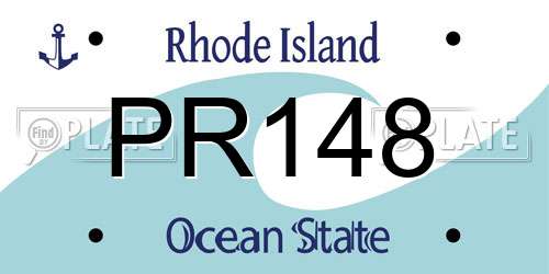 PR148 Rhode Island License Plate
