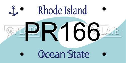 PR166 Rhode Island License Plate