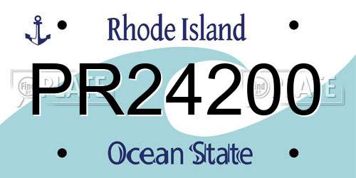 PR24200 Rhode Island License Plate