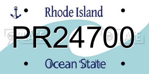 PR24700 Rhode Island License Plate