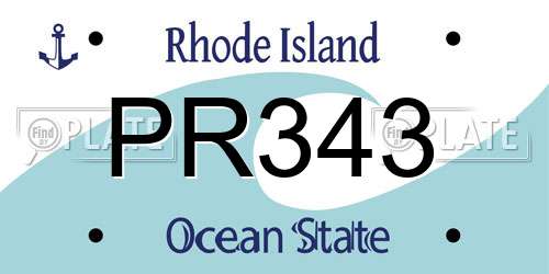 PR343 Rhode Island License Plate