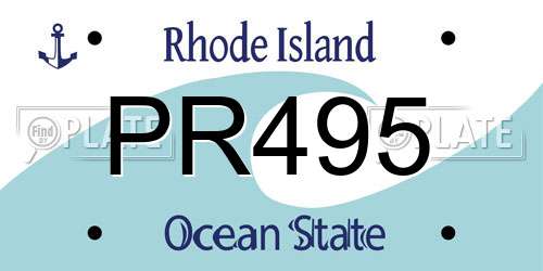 PR495 Rhode Island License Plate