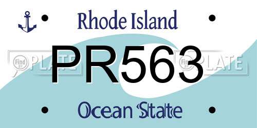 PR563 Rhode Island License Plate
