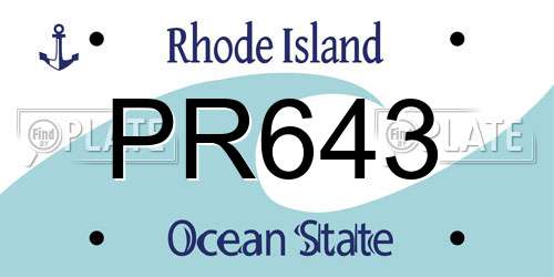 PR643 Rhode Island License Plate