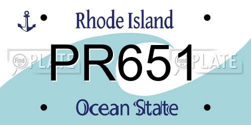 PR651 Rhode Island License Plate