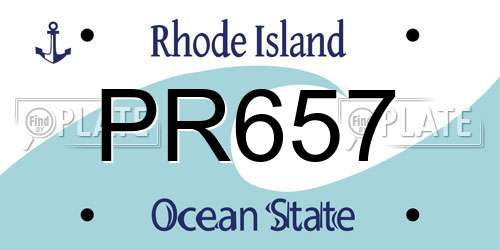 PR657 Rhode Island License Plate
