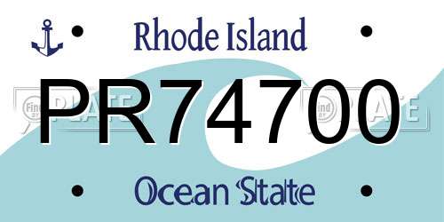 PR74700 Rhode Island License Plate