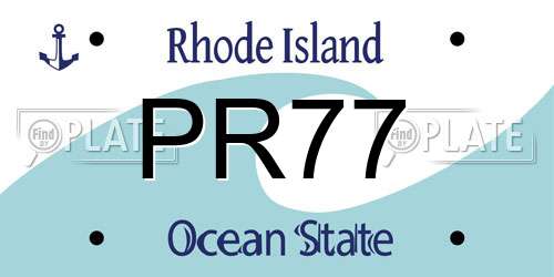 PR77 Rhode Island License Plate