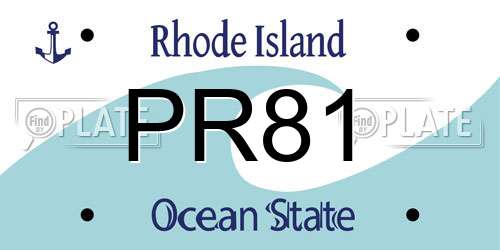 PR81 Rhode Island License Plate