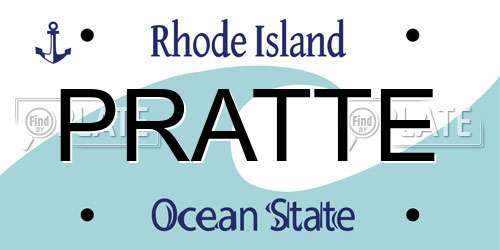 PRATTE Rhode Island License Plate