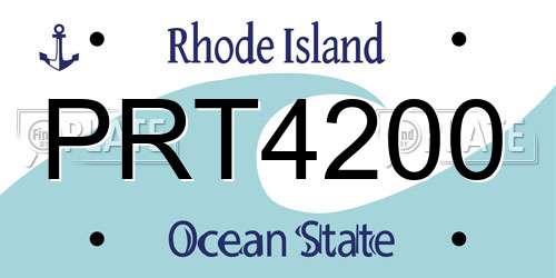 PRT4200 Rhode Island License Plate