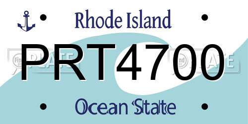 PRT4700 Rhode Island License Plate
