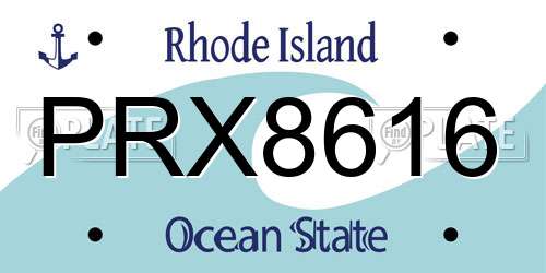 PRX8616 Rhode Island License Plate