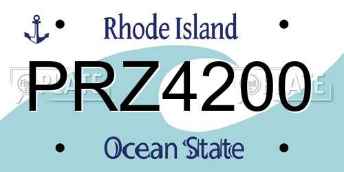 PRZ4200 Rhode Island License Plate