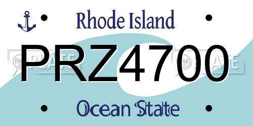 PRZ4700 Rhode Island License Plate