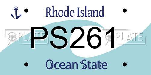 PS261 Rhode Island License Plate