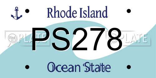 PS278 Rhode Island License Plate