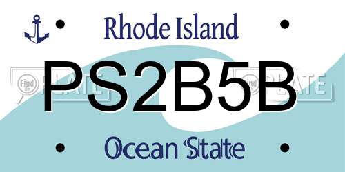 PS2B5B Rhode Island License Plate