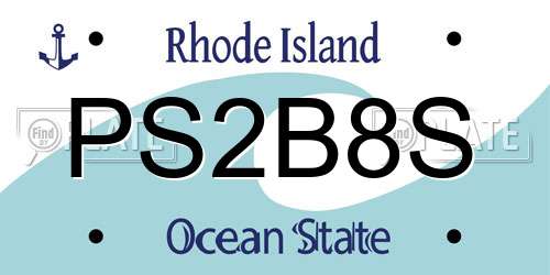 PS2B8S Rhode Island License Plate