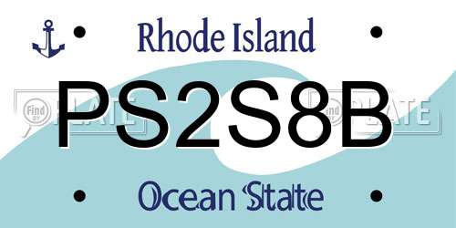 PS2S8B Rhode Island License Plate