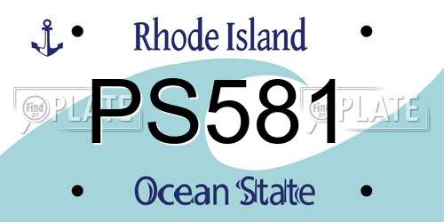 PS581 Rhode Island License Plate
