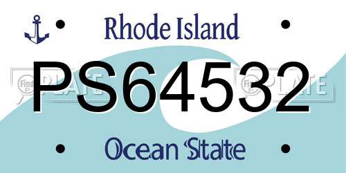 PS64532 Rhode Island License Plate