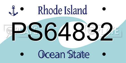 PS64832 Rhode Island License Plate