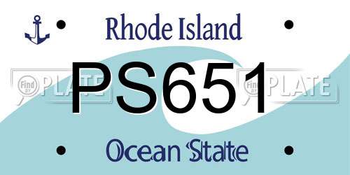 PS651 Rhode Island License Plate