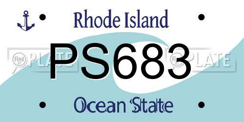 PS683 Rhode Island License Plate