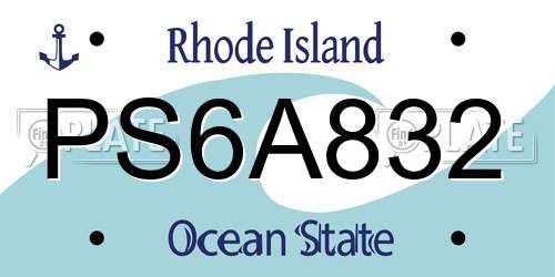 PS6A832 Rhode Island License Plate