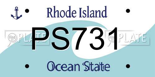 PS731 Rhode Island License Plate