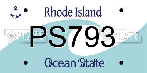 PS793 Rhode Island License Plate