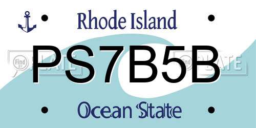 PS7B5B Rhode Island License Plate