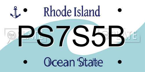 PS7S5B Rhode Island License Plate