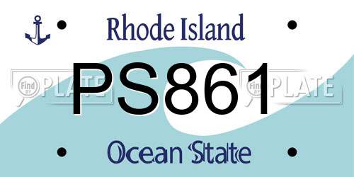 PS861 Rhode Island License Plate