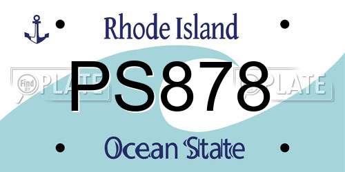 PS878 Rhode Island License Plate