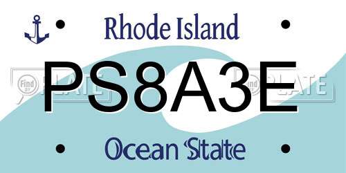 PS8A3E Rhode Island License Plate