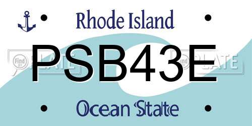 PSB43E Rhode Island License Plate